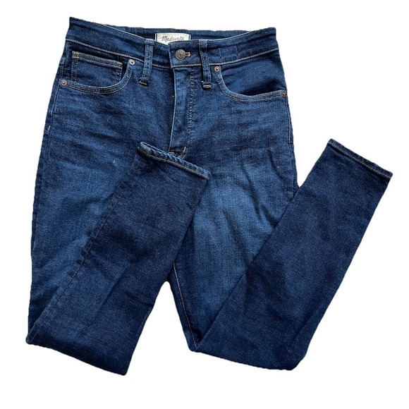 Madewell Jeans 27 Womens Blue Denim Curvy High Rise Skinny Dark Wash Stretch J33 - Picture 1 of 13